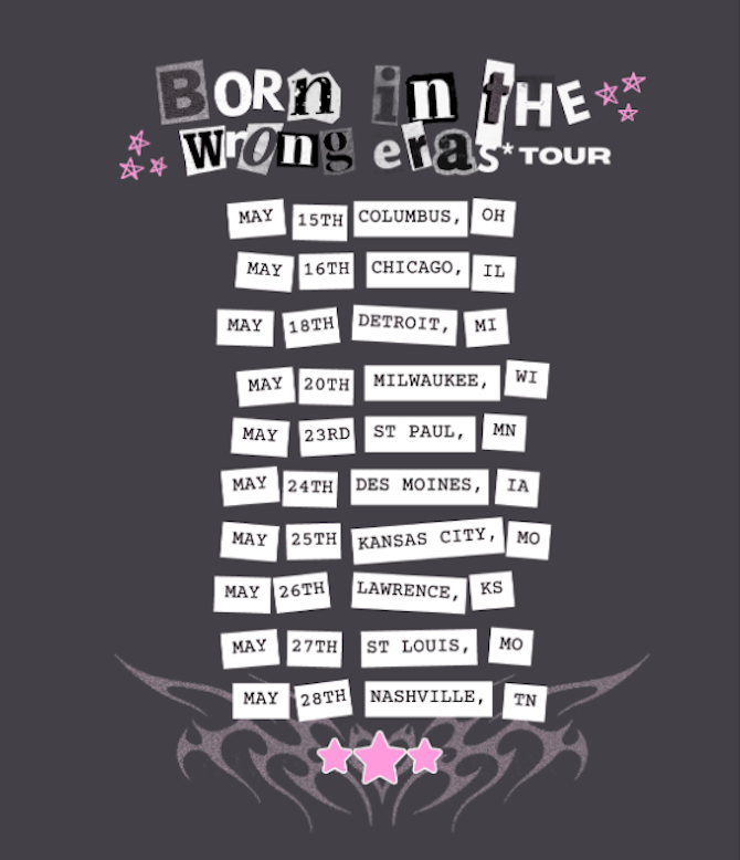 davvn - "Born in the Wrong Era*s" Tour shirt